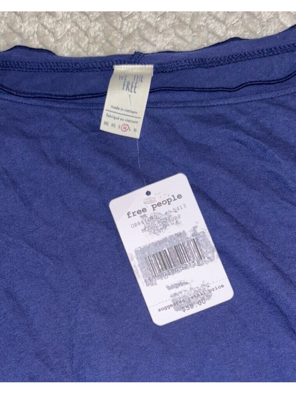 Free People Womens Bird Gang Basic T-Shirt, Navy Blue, M, NWT - Picture 4 of 7